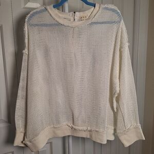POL Cream Mesh Knit Top NWOT